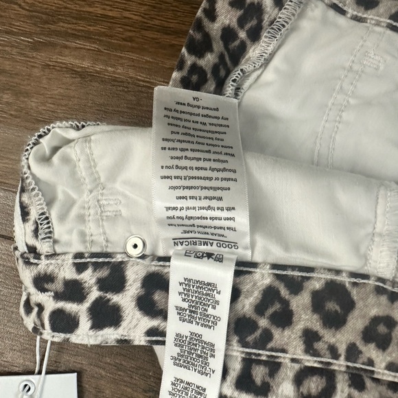 Good American Jeans Cut-Offs Snow Leopard Shorts 27, Leopard Shorts - Picture 11 of 11